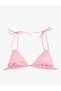 Textured Floral Bikini Top with Double Tie Detail - 3