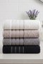 Pera 4-Piece Jacquard Towel Set |   Hand, Face, and Hair Towel |   High Absorbency - Fast Protection |   50X90 cm |   100% Cotton - 4