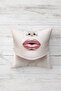 Gme Shop Rose Bouquet and Lip Pattern Hidden Zipper Throw Pillow Cover Sofa Cushion Cover Set (4Pcs) - 2