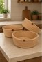 3-Piece Set of Elite and Stylish Style, Durable, Washable, Jute Straw Rope Knitted, Multi-Purpose Baskets - 5