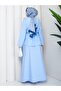Sare Women's Asymmetrical Embroidery Waist Tie Plus Size Blouse Skirt Two-Piece Set - 4