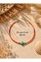 Green Evil Eye Stone, Orange Beaded Anklet 23+3cm Acr9860 - 2