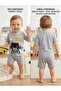 Baby Boy 3D Embroidered Embossed Shorts Top and Bottom Summer Baby Set - 6