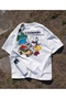 تي شيرت كولمان أبيض مطبوع كبير الحجم للجنسين، تي شيرت يومي مريح ذو تصميم أساسي
