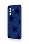 Huawei Nova Y70 Compatible Navy Blue Star Patterned Silicone Case - 4