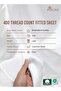 Pure Combed Cotton Queen Fitted Sheet 160x200 cm White, 400 Thread Count Cool Luxury Soft - 5