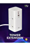 70W Tower Extension Power Socket with 15W Wireless Charging – 6 Outlet Power