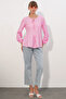 Women's Long Sleeve Textured Blouse 998 - Pink - 2
