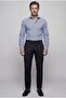 Dark Navy Regular Fit Cotton Pocketless Long Italian Collar Shirt - 5
