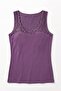 Women's Single Cotton Undershirt with Lycra Lace, V-Neck, Flexible and Stylish (3117) - 2