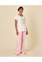 Women White T-Shirt and Pajama Pants Set