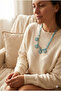 Handmade Blue Flower Shaped Sand Bead Special Design Necklace - 2