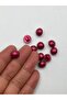 11mm Bottom-Attached Plastic Luxury Pearl Button. 10 Pieces. Bordo. - 2