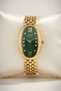 Stylish Design, Steel Bracelet, Gold Yellow, Green Women's Wristwatch - 3