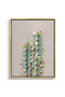 Pastel Cactus Kids Wall Art | Portrait Framed Canvas Print with Gold Foil Embossed | Luxury Islamic Decor for Kids Room - 2