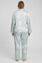 Women 2 Pieces Floral Print Long Sleeve Shirt With Pants Sleepwear Set, Sage Green - 4