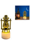 (ex17)Ramadan LED Candle Light, Vintage Golden Hollow Lantern Eid Mubarak Lamp, Muslim Festival Night Light, Islamic Home Tabletop Decorative Lamp - 4