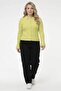 Women Spread Collar Long Sleeve Textured Cardigan, Lime - 2