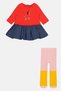 Toddlers Girl 2 Pieces Graphic Print Dress With Legging Set, Multicolor - 2
