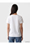 Lcw Everyday White Crew Neck Embroidered Women's T-Shirt - 4