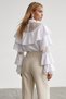 Women's White Layered Valon Lace Detailed Design Woven Shirt Alc-X15575 - 8