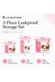 Airtight 3 PCS Plastic Food Storage Container Set, 3 PC with Locking Lids, 1.1L + 1.3L + 2.5L, Leakproof Lunch Box Containers - 3