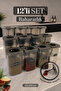 12-Piece Spice Storage Container Set with Spoons - Spice Rack Set with Lockable Lids and Labels 12X450Ml