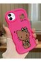Samsung Galaxy A04 Compatible Case Camera Protector Red Silicone Couple Phone Case Kitty Pattern