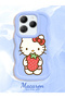 Infinix Hot 40 Pro Compatible Case Camera Protector Blue Silicone Couple Phone Case Kitty Pattern - 2