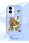Vivo Y04S Compatible Case Camera Protector Blue Silicone Couple Phone Case Kitty Pattern - 2