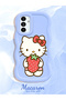 Samsung Galaxy A04S Compatible Case Camera Protector Blue Silicone Couple Phone Case Kitty Pattern - 2