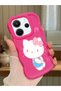 Redmi Note 14 4g Compatible Case with Camera Protector Red Silicone Couple Phone Case Kitty Pattern