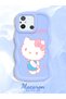 Poco C55 Compatible Case Camera Protector Blue Silicone Couple Phone Case Kitty Pattern - 2