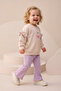 Baby Girl Top and Bottom Set with Spanish Flared Cherry Print and Ruffle Detail