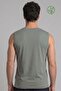 Men's Nefti Green Bamboo V-Neck Zero Sleeve T-Shirt - 3