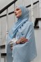 Baby Blue Floş Viscose Jacquard Shawl - 4
