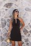 Acı Kahve Gold Necklace Detailed Degaje Mini Dress