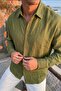 Jora Premium 100% Cotton Linen Regular Fit Green Men's Shirt - 3
