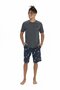 Men's Short Sleeve Crew Neck Shorts Pajama Set Anthracite - 4