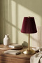 Vesper Burgundy Pleated Gold Desktop Led Wireless Lampshade - 3