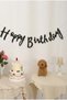 Black Kraft Happy Birthday Banner Birthday Party Ornament Hanging Lettering Decoration - 2
