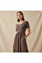 A-line Midi Dress with Ribbed Texture - 2