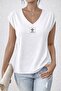Women's Minimal Printed Sleeveless Regular Fit Comfortable T-Shirt