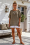 Mink Pool Collar Low Sleeve Skirt and Mesh Flower Appliqué on the Sleeve End Casual Woven Blouse 68 68 - 6