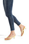 Duru Women's Comfortable Sole New Season Faux Leather Short Heeled Flip Flops - 4