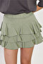 Women's elastic waist ruffled mini skort - olive - 5
