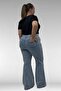 9137-22 Plus Size Spanish Flare Jeans - Snow Wash Blue - 5
