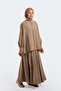 Shoulder Gathered Ribbed Detailed Shirt Mink - 8