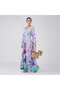 Lavender Floral Corset Panel Maxi Dress