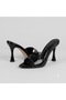 Dora (Wiesse) Single Strap Heeled Women's Slippers Black